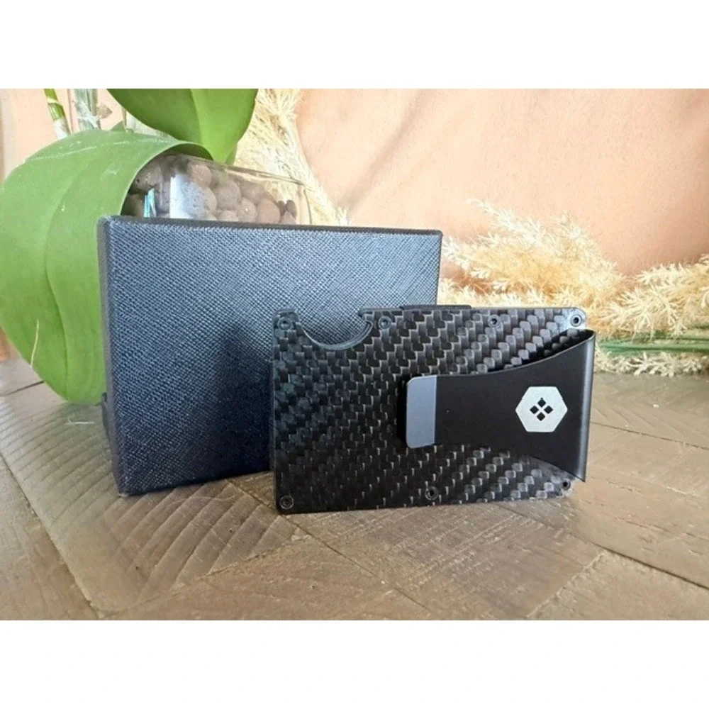 Sorax Minimalist Slim Wallet Carbon Fiber RFID Front Pocket Wallet New